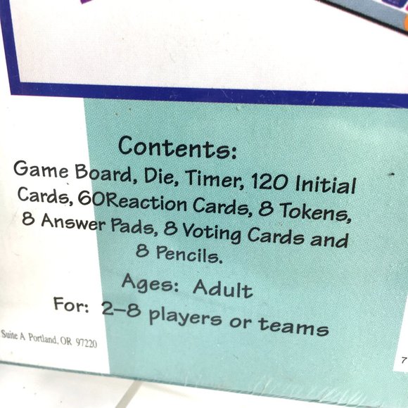 Initial Reaction Where The Names Are The Game Adult Board Game - Picture 8 of 10